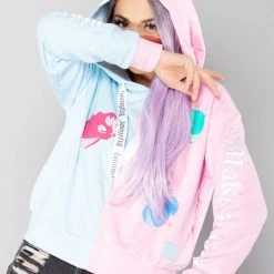 Loungefly Women's Festival X Disney Sleeping Beauty Make It Pink Blue Crop Hoodie