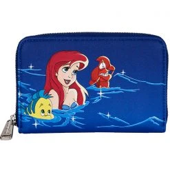 Loungefly New X Disney The Little Mermaid Ariel Fireworks Glow Zip Around Wallet