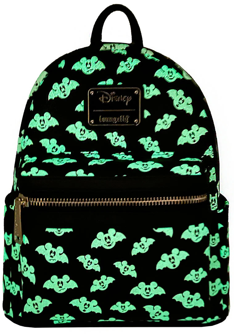 Loungefly X LASR Exclusive Disney Totally Batty Mickey Bat AOP Mini Backpack New