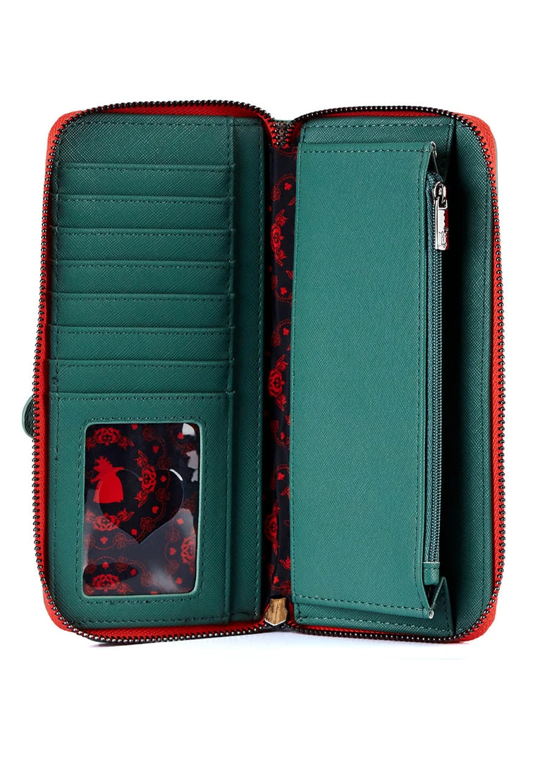Loungefly X Disney Villains Scene Queen Of Hearts Zip Around Wallet Mad World