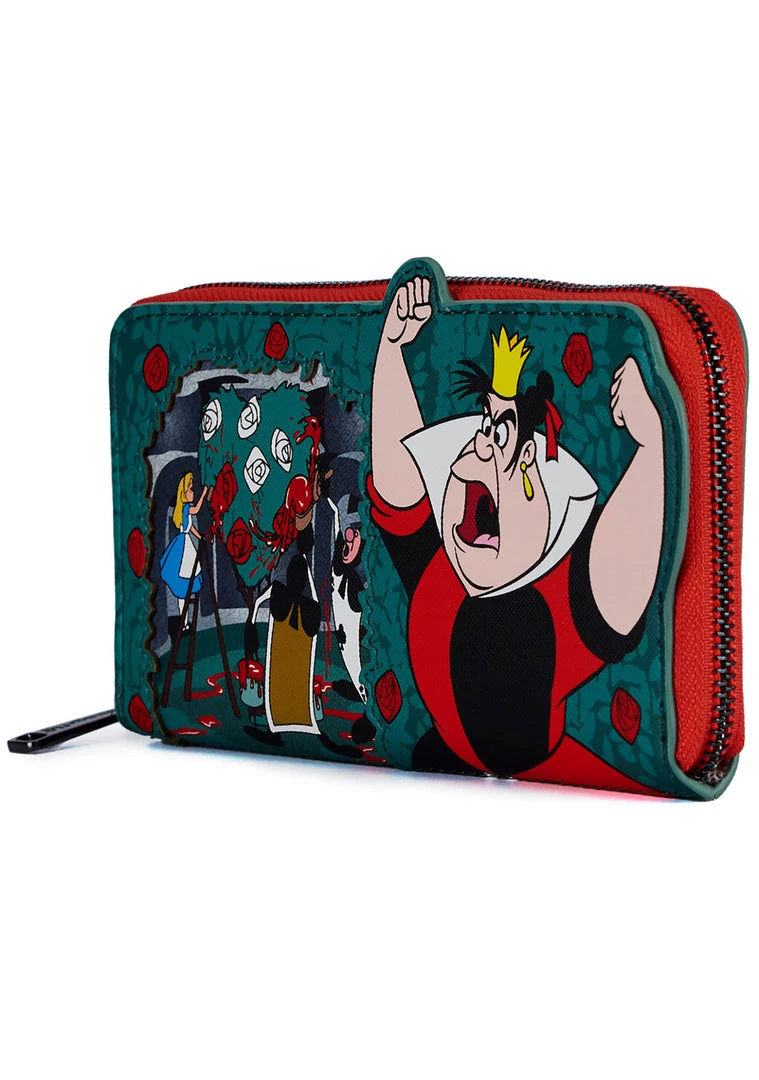 Loungefly X Disney Villains Scene Queen Of Hearts Zip Around Wallet Mad World