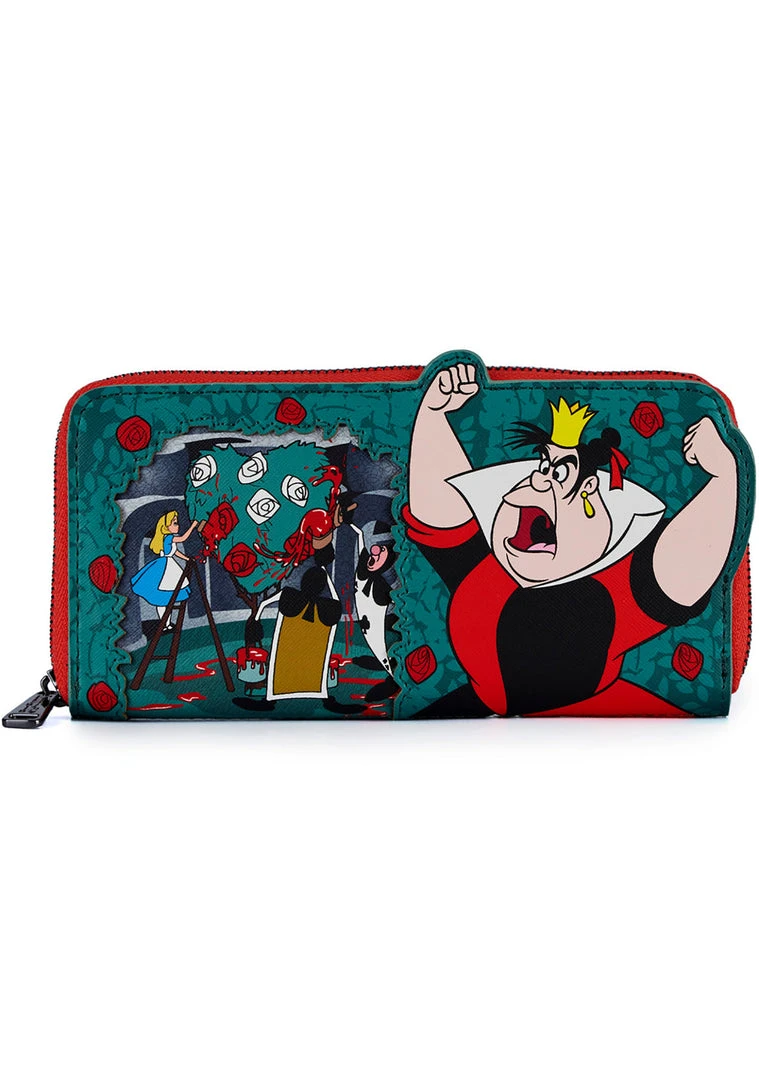 Loungefly X Disney Villains Scene Queen Of Hearts Zip Around Wallet Mad World