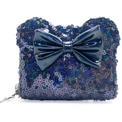 Loungefly X LASR Exclusive Disney Celestial Dreams Black Holographic Sequin Minnie Zip Wallet New