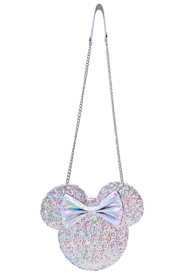 Loungefly New X LASR Exclusive Disney Holographic Minnie Sequin Crossbody Bag