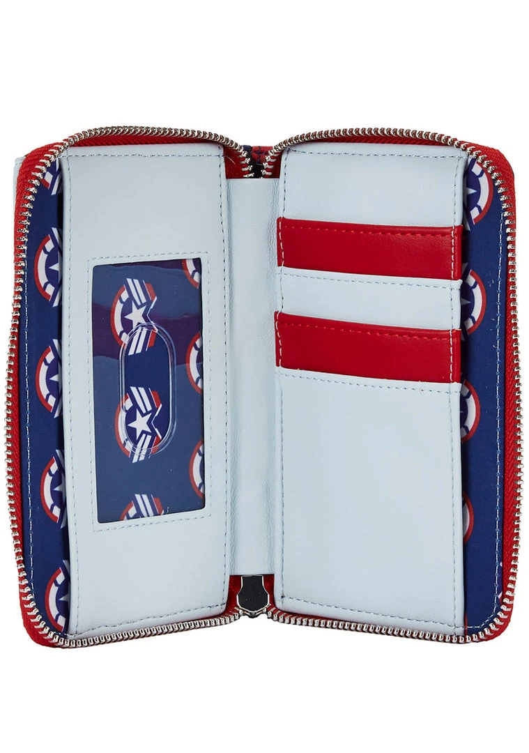 Loungefly X Marvel Falcon Captain America Cosplay Zip Around Wallet
