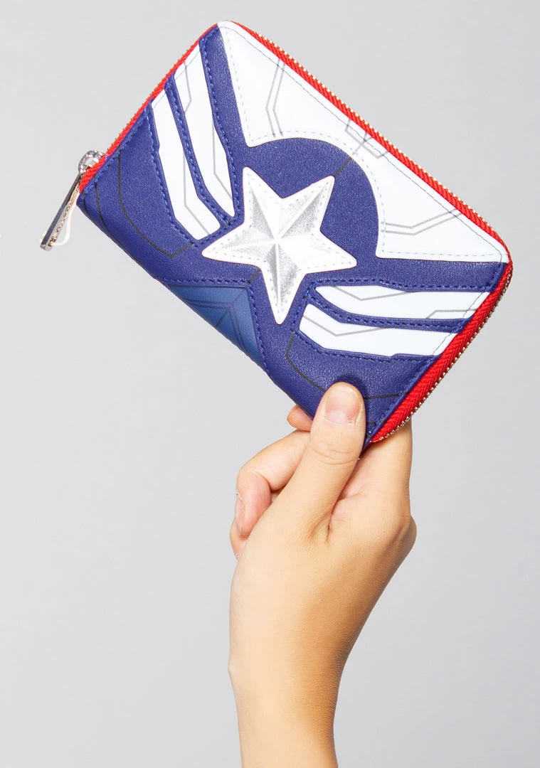 Loungefly X Marvel Falcon Captain America Cosplay Zip Around Wallet