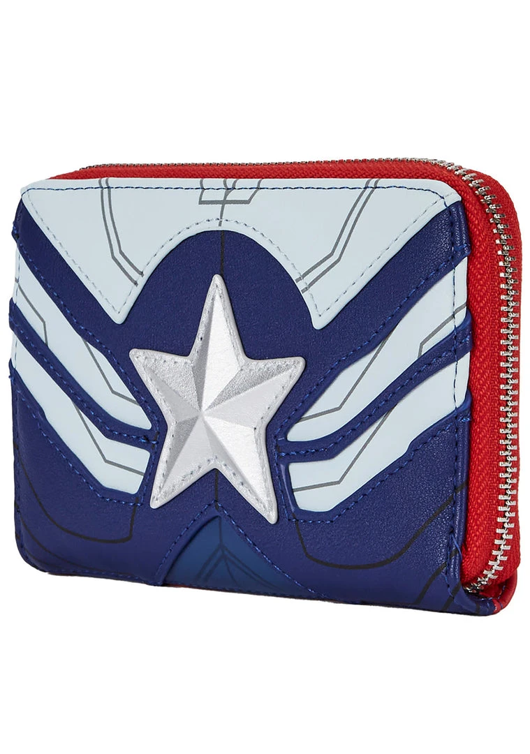 Loungefly X Marvel Falcon Captain America Cosplay Zip Around Wallet
