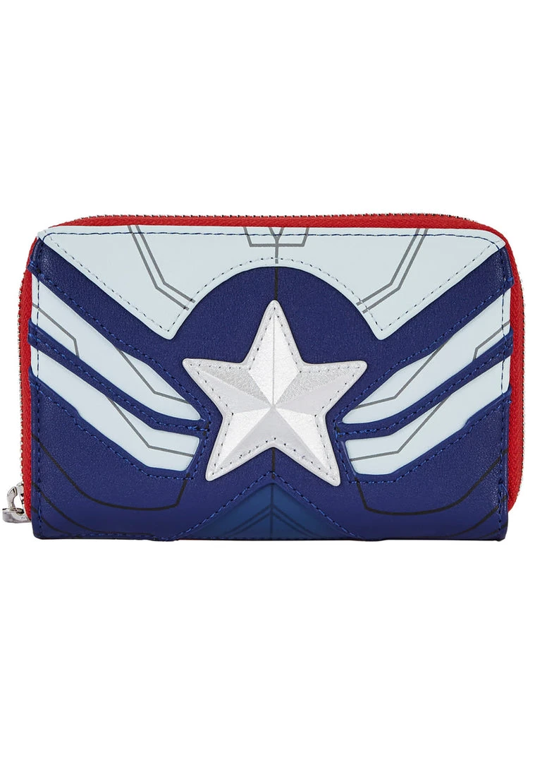 Loungefly X Marvel Falcon Captain America Cosplay Zip Around Wallet