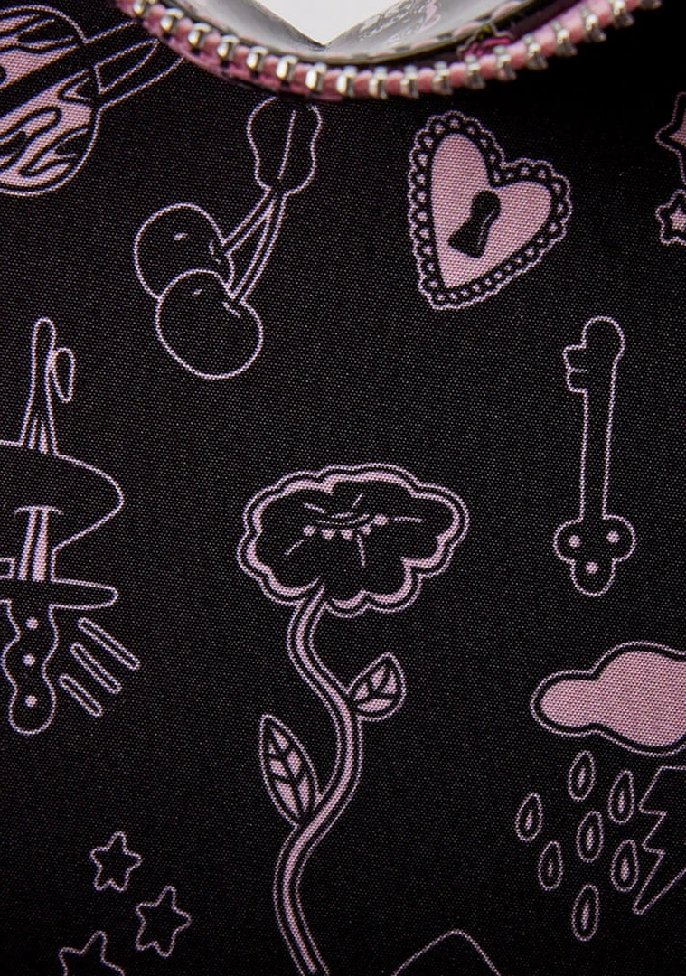 Loungefly New X Valfré Bad Bettie Tattoo Heart Mini Backpack