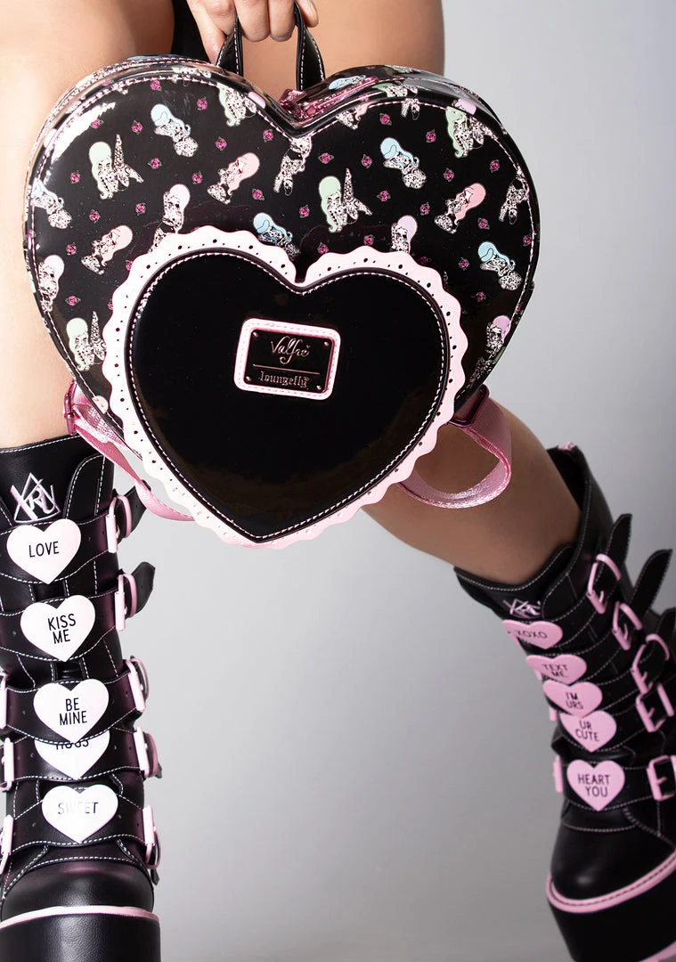 Loungefly New X Valfré Bad Bettie Tattoo Heart Mini Backpack