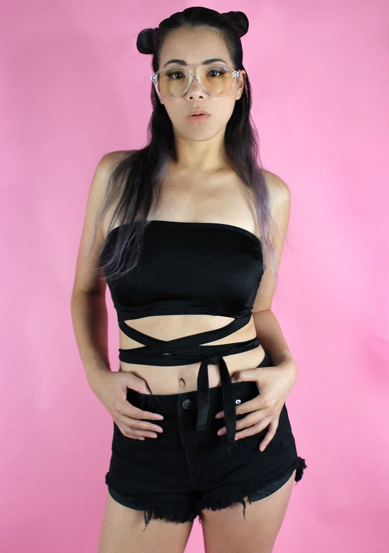 Motel Rocks Women's Festival Dorian Criss Cross Tube Top
