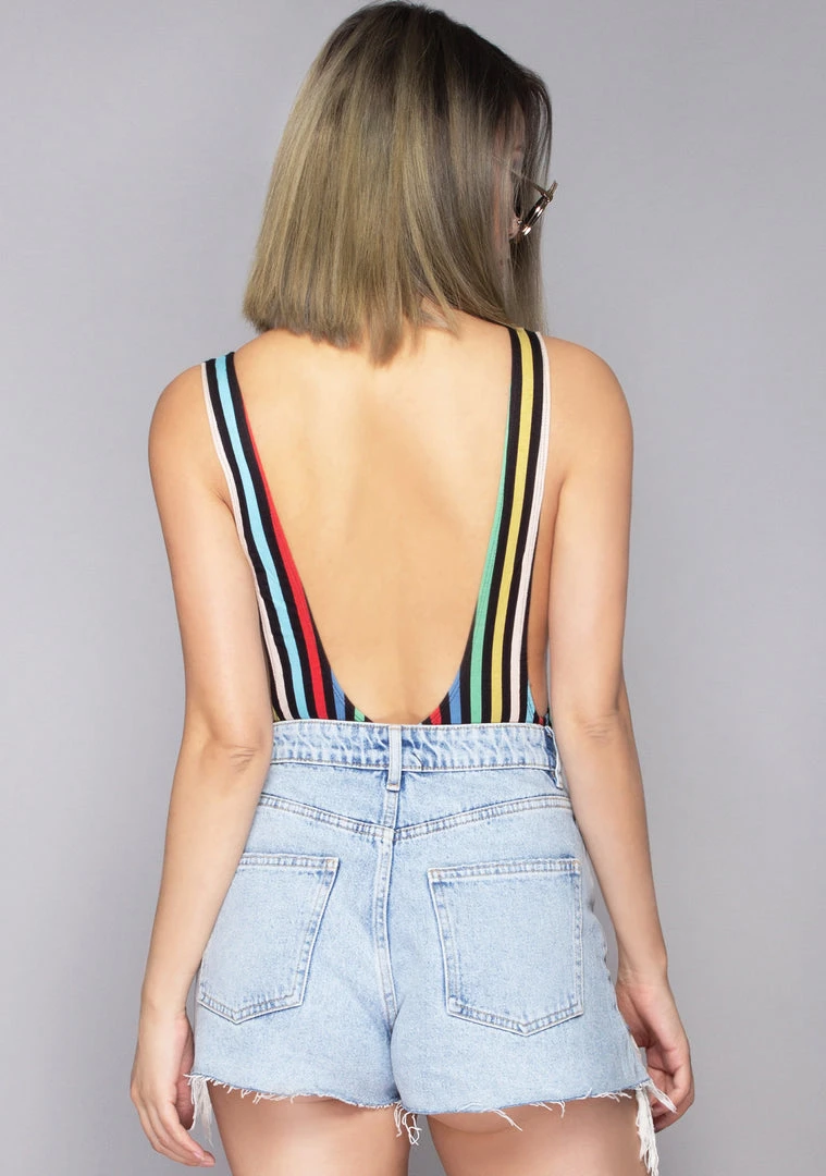 Motel Rocks Lalung P.E. Stripe Bodysuit Women's Festival