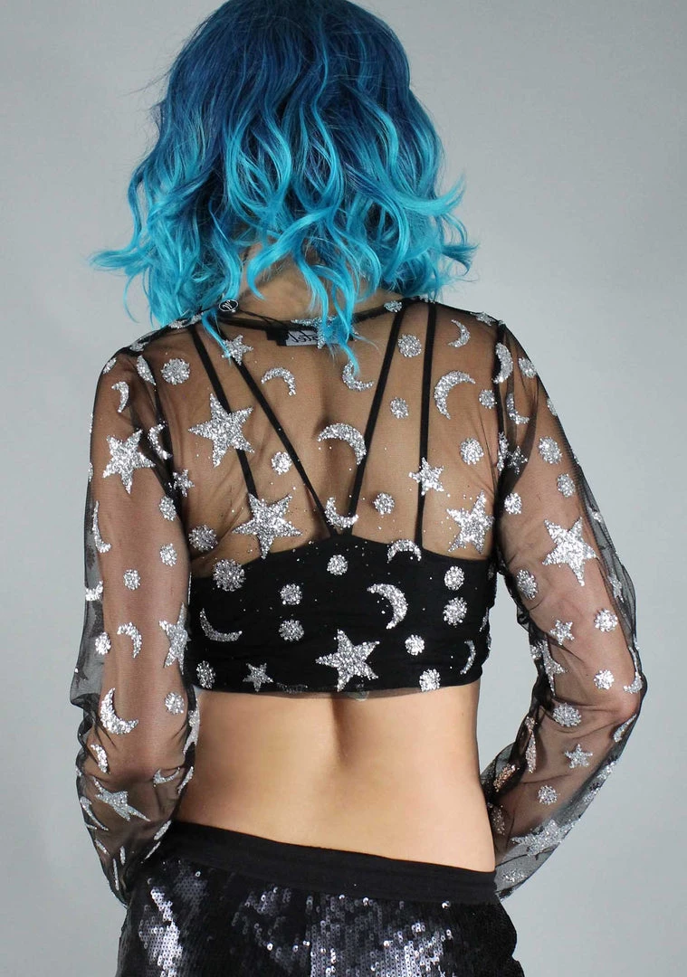 Motel Rocks Yun Star Child Crop Top Women's Festival