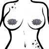 Pastease Glitter Ohm Lotus Nipple Pasties In Silver