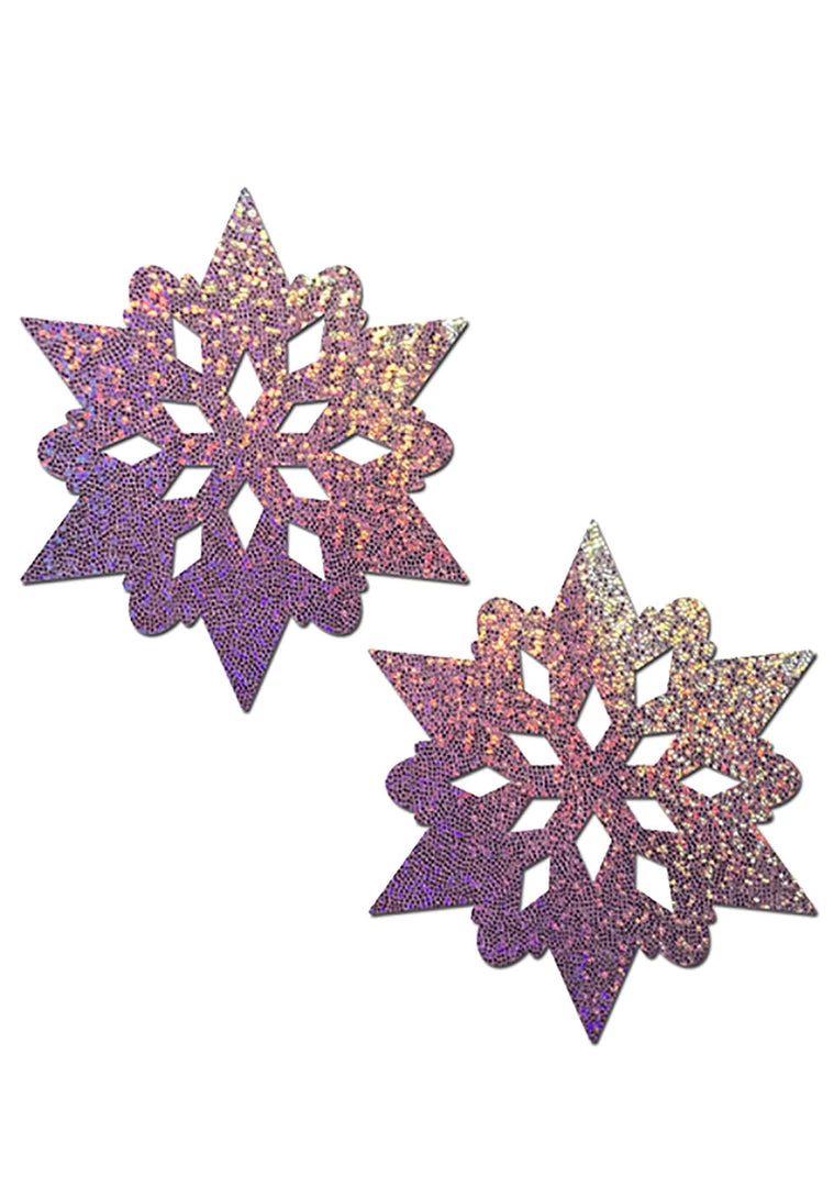 Pastease Accessories Glitter Snowflake Nipple Pasties In Lilac