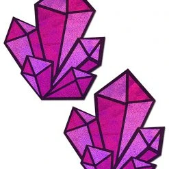Pastease Holographic Crystal Cluster Nipple Pasties In Pink
