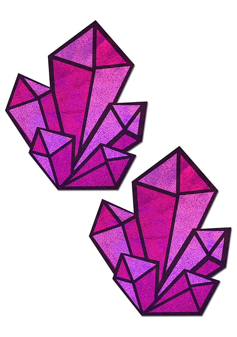 Pastease Holographic Crystal Cluster Nipple Pasties In Pink