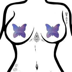 Pastease Monarch Holographic Butterfly Nipple Pasties In Lavender Accessories