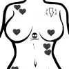 Pastease Accessories Body Minis Black Glitter Heart Nipple & Body Pasties 8PK Set