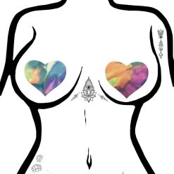 Pastease X J Valentine Pastel Tie Dye Suede Heart Nipple Pasties Accessories
