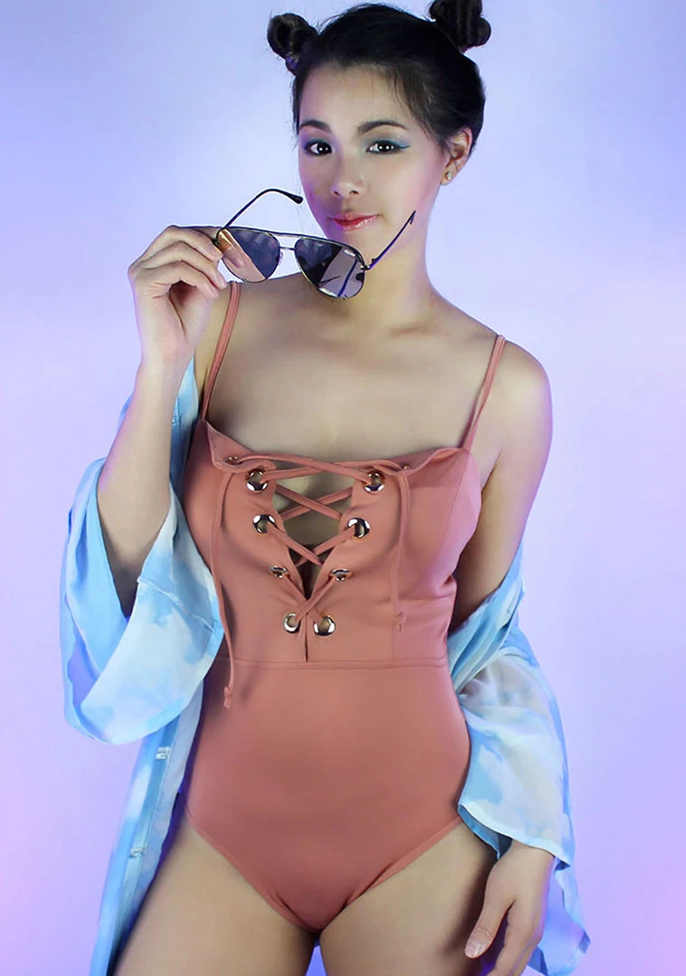 LA Style Rush Women's Festival Play Nice Lace Up Bodysuit