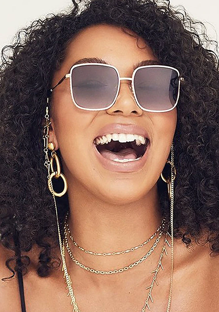 Quay Australia Real One Sunglasses In Gold Smoke