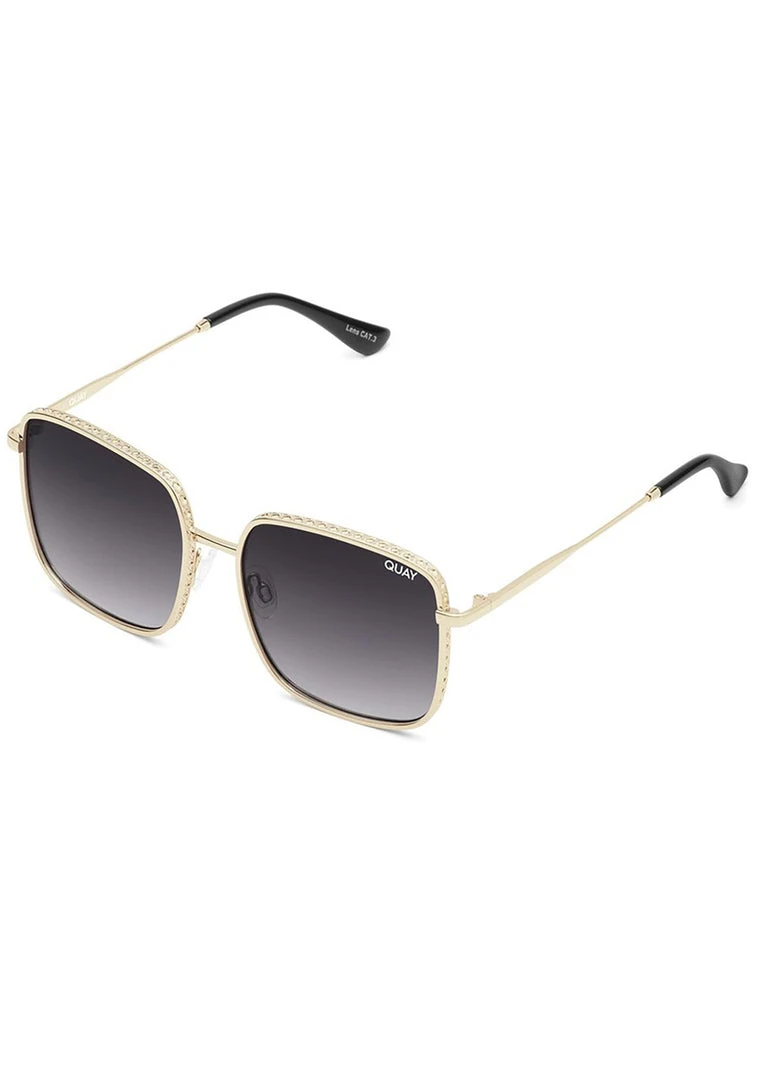 Quay Australia Real One Sunglasses In Gold Smoke