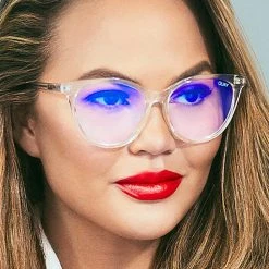Quay Australia X Chrissy Teigen Blue Light All Nighter Glasses In Clear