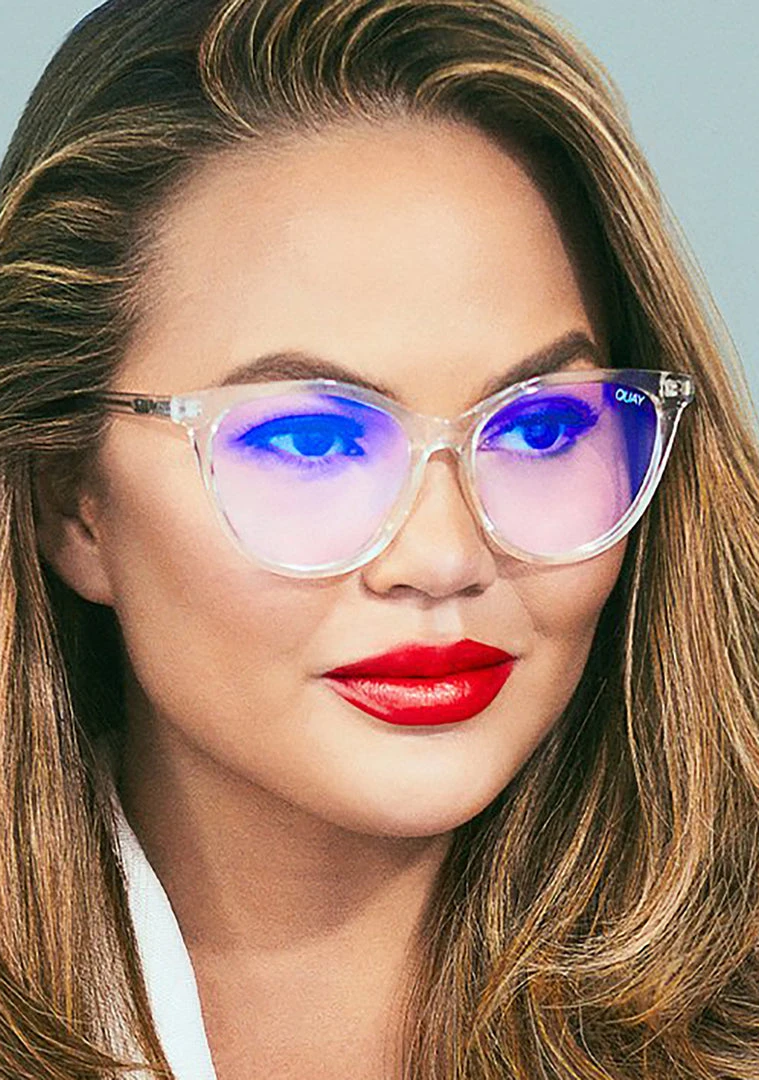 Quay Australia X Chrissy Teigen Blue Light All Nighter Glasses In Clear