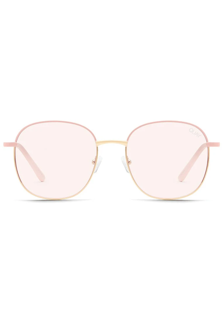 Quay Australia Accessories Jezabell Blue Light Glasses In Pink Gold