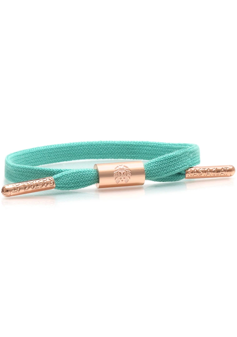 Rastaclat Brandy Women's Single Lace Bracelet In Turquoise/Rose Gold Accessories