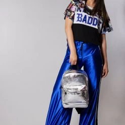 Spiral Bags Steel Eclipse Festival Backpack In Metallic Silver