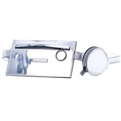 Spiral Metallic Scandal Belt Bag In Silver
