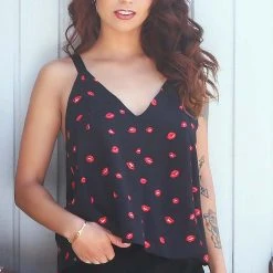 LA Style Rush Kiss Me Strappy Cami Top Women's Festival