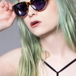 TOMS Josie Sunglasses In Blonde Tortoise/Blue