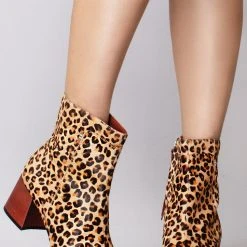 TOMS Emmy Desert Tan Leopard Booties