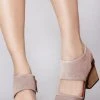 TOMS Majorca Suede Block Sandals In Taupe Grey Shoes