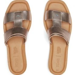 TOMS Shoes Seacliff Metallic Leather Sandals
