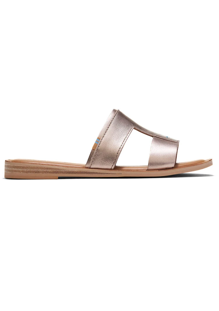 TOMS Shoes Seacliff Metallic Leather Sandals
