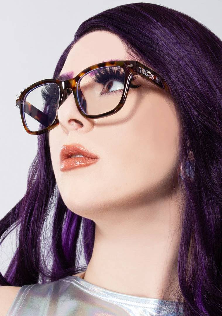 TopFoxx Accessories Stella Blue Light Glasses In Tortoise Shell