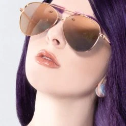 TopFoxx Amelia Sunglasses In Rose Gold