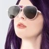 TopFoxx Amelia Sunglasses In White Silver The Great Fantastic