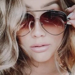 TopFoxx Accessories Besties Sunnies Sunglasses In Brown Fade