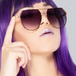 TopFoxx Farrah Sunglasses In Ombre Black