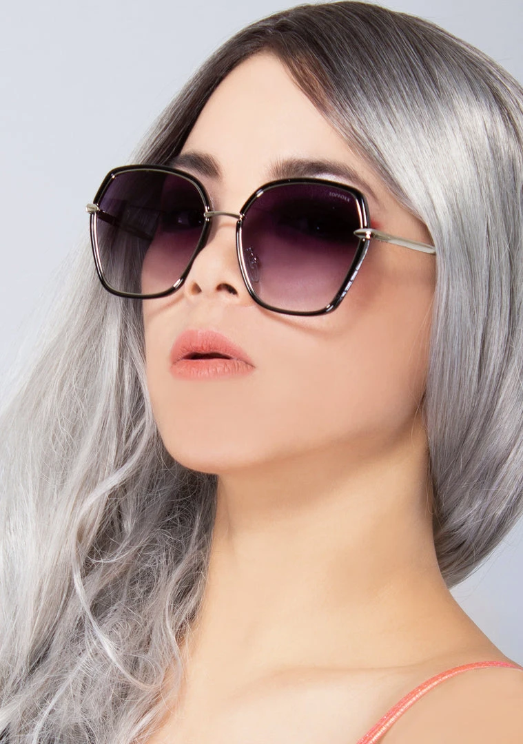 TopFoxx The Great Fantastic Maya Sunglasses In Faded Black