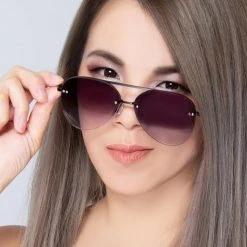 TopFoxx The Great Fantastic Megan 2 Narrow Sunglasses In Black Fade