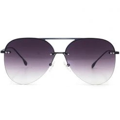 TopFoxx The Great Fantastic Megan 2 Narrow Sunglasses In Black Fade