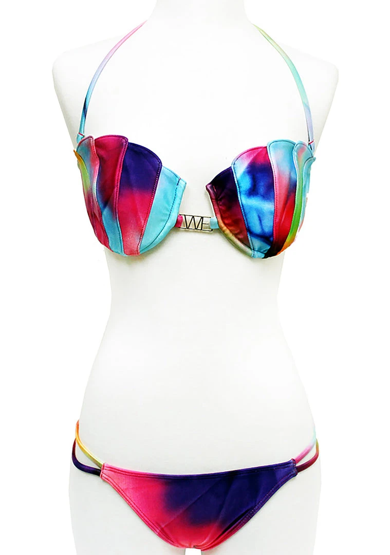 WILDFOX Swim Mermaid Dye Split String Bikini Bottom Bottoms