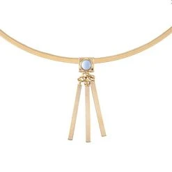 Wanderlust + Co Ava Choker In Gold/Sky