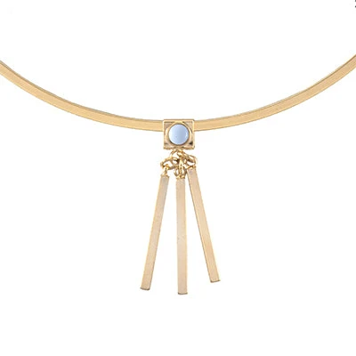 Wanderlust + Co Ava Choker In Gold/Sky
